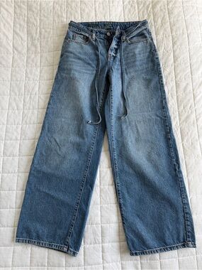 Wide-Leg Blue Denim Jeans